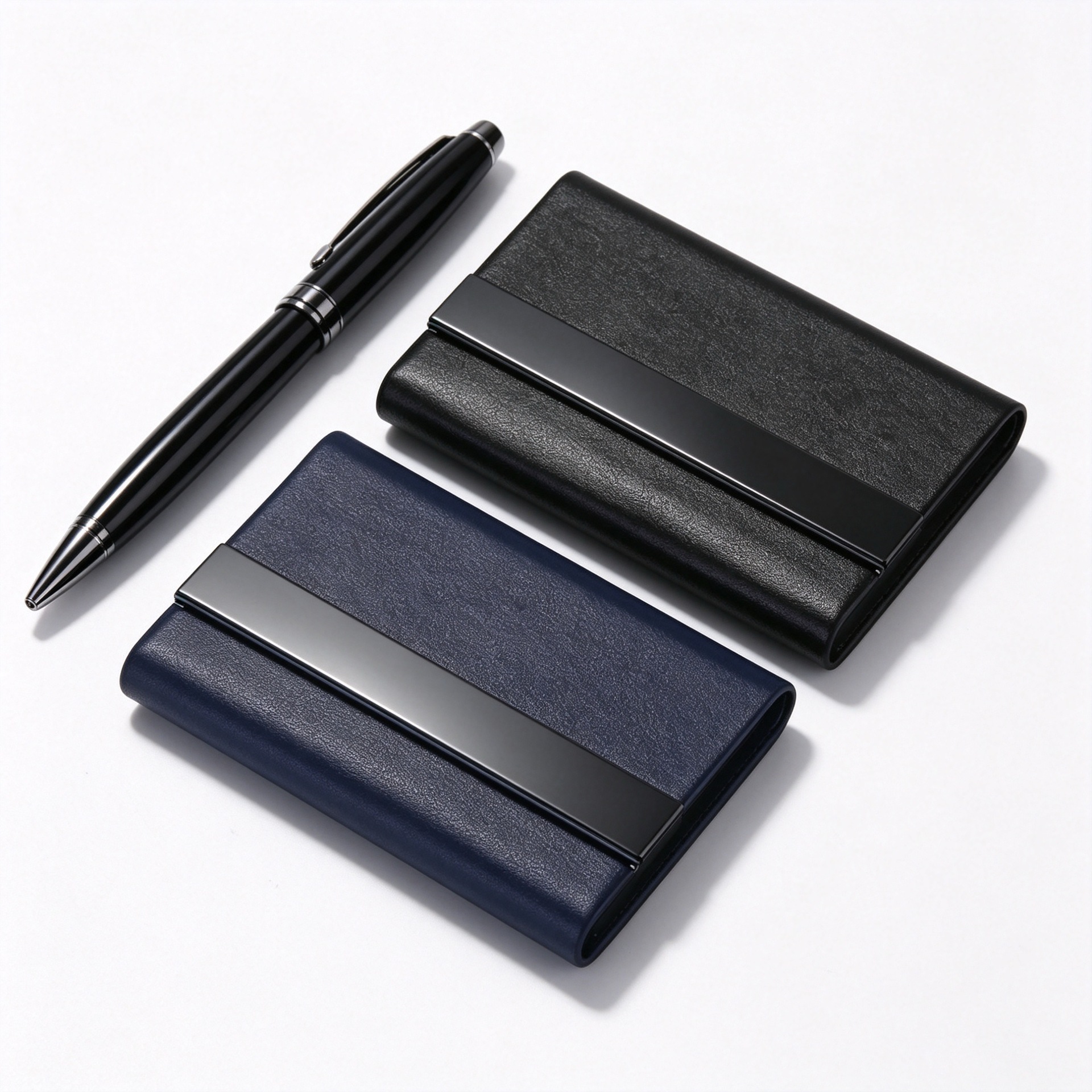 Titanium Black Metal Business Card Holder