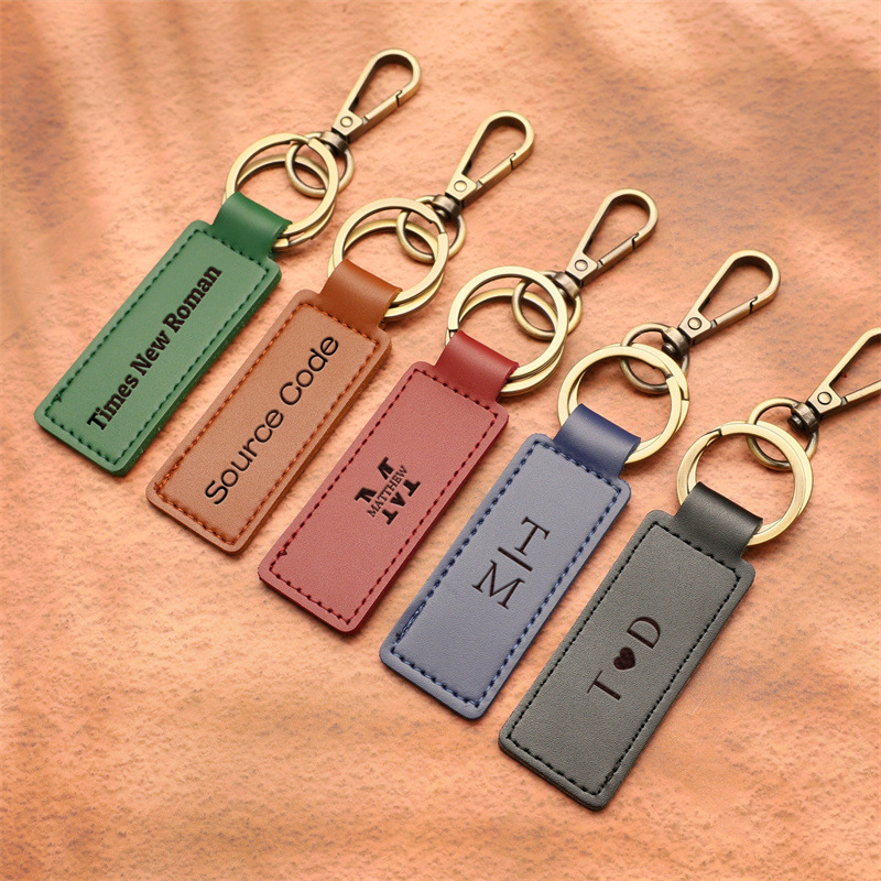 Laser-Ready PU Leather Keychain
